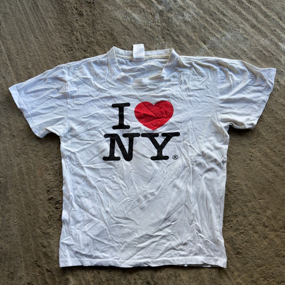 I HEART NEW YORK TOURIST PROMO TEE SHIRT GRAPHIC WHITE WOMENS MEDIUM